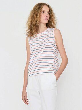 KULE The Tank Top Cotton | Striped Red Blue | Size S